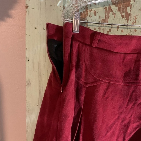 Tanming Red Lined Wool Blend Skirt with Pockets. Side Zipper Closure. Size L NWT - Picture 3 of 8